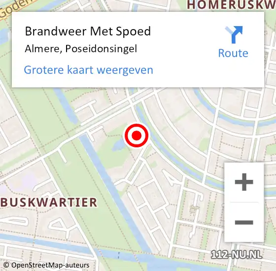 Locatie op kaart van de 112 melding: Brandweer Met Spoed Naar Almere, Poseidonsingel op 4 juli 2023 05:35