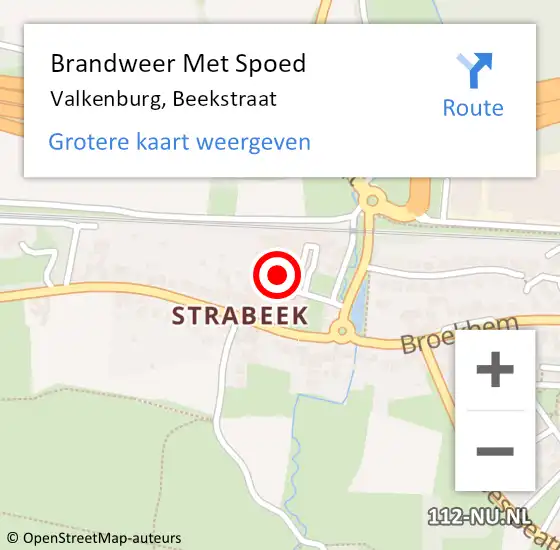 Locatie op kaart van de 112 melding: Brandweer Met Spoed Naar Valkenburg, Beekstraat op 4 juli 2023 07:49