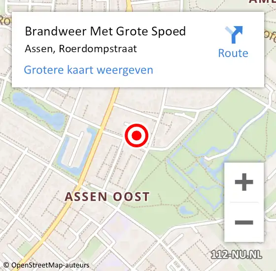 Locatie op kaart van de 112 melding: Brandweer Met Grote Spoed Naar Assen, Roerdompstraat op 31 augustus 2014 11:38