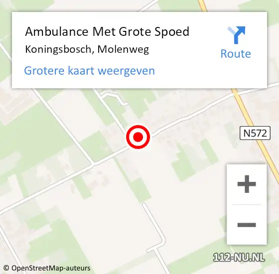 Locatie op kaart van de 112 melding: Ambulance Met Grote Spoed Naar Koningsbosch, Molenweg op 31 augustus 2014 11:44