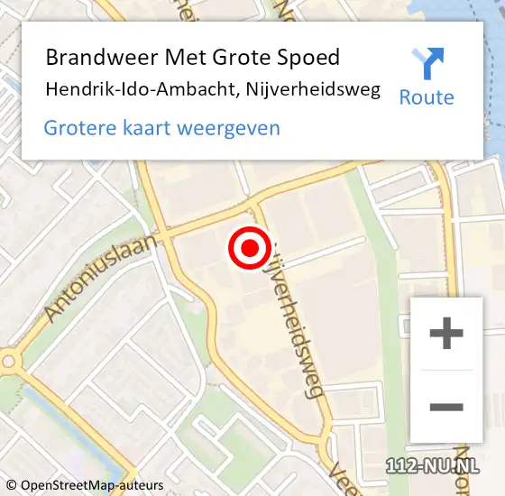 Locatie op kaart van de 112 melding: Brandweer Met Grote Spoed Naar Hendrik-Ido-Ambacht, Nijverheidsweg op 4 juli 2023 10:11