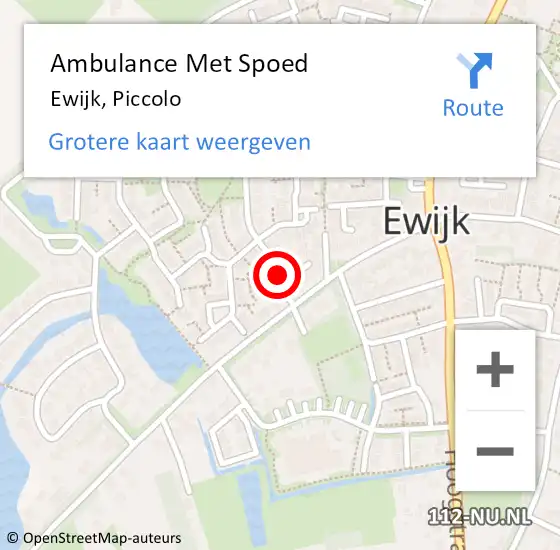 Locatie op kaart van de 112 melding: Ambulance Met Spoed Naar Ewijk, Piccolo op 31 augustus 2014 12:03