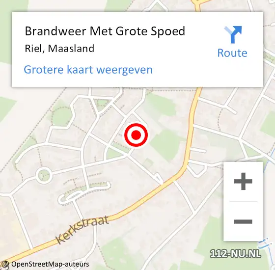 Locatie op kaart van de 112 melding: Brandweer Met Grote Spoed Naar Riel, Maasland op 4 juli 2023 10:36