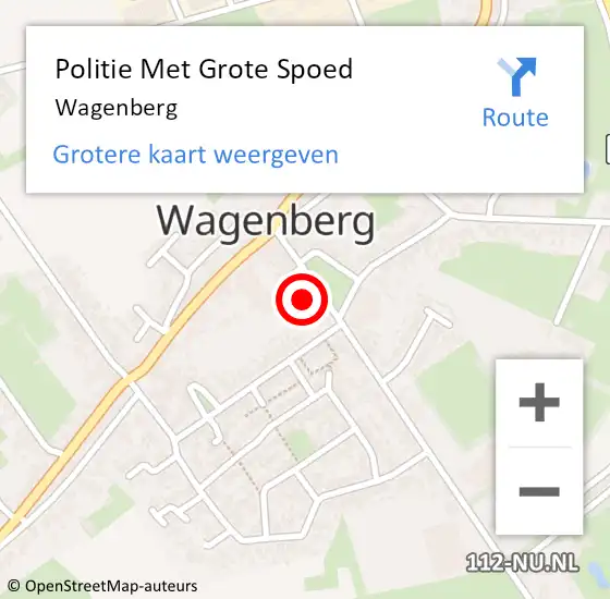 Locatie op kaart van de 112 melding: Politie Met Grote Spoed Naar Wagenberg op 4 juli 2023 10:38