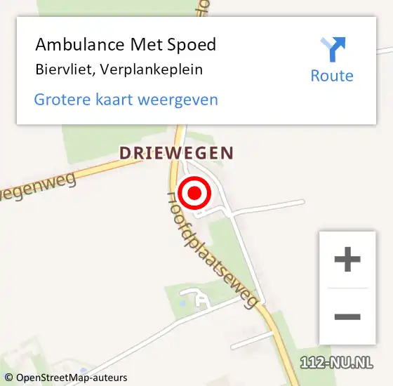 Locatie op kaart van de 112 melding: Ambulance Met Spoed Naar Biervliet, Verplankeplein op 31 augustus 2014 12:04
