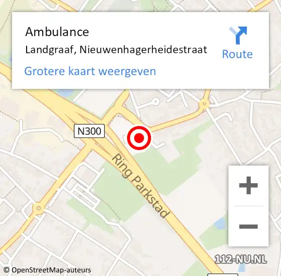 Locatie op kaart van de 112 melding: Ambulance Landgraaf, Nieuwenhagerheidestraat op 31 augustus 2014 12:09