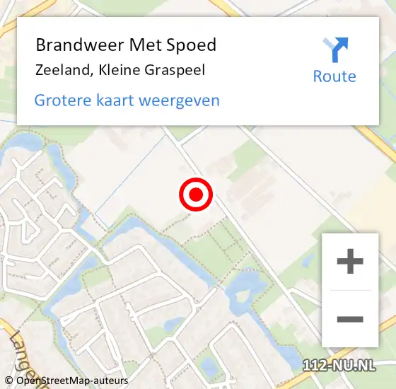 Locatie op kaart van de 112 melding: Brandweer Met Spoed Naar Zeeland, Kleine Graspeel op 4 juli 2023 11:42