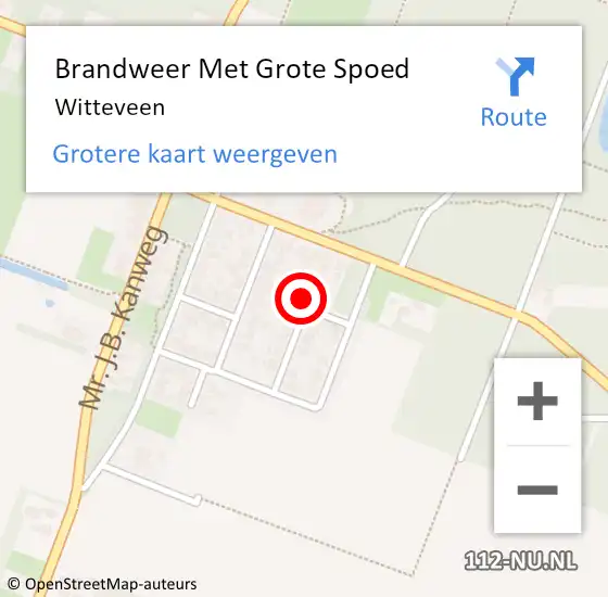 Locatie op kaart van de 112 melding: Brandweer Met Grote Spoed Naar Witteveen op 4 juli 2023 11:59