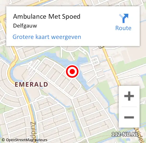 Locatie op kaart van de 112 melding: Ambulance Met Spoed Naar Delfgauw op 4 juli 2023 12:03