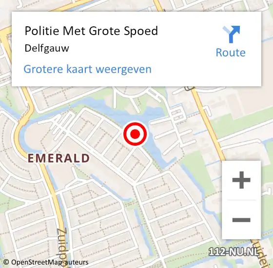 Locatie op kaart van de 112 melding: Politie Met Grote Spoed Naar Delfgauw op 4 juli 2023 12:05