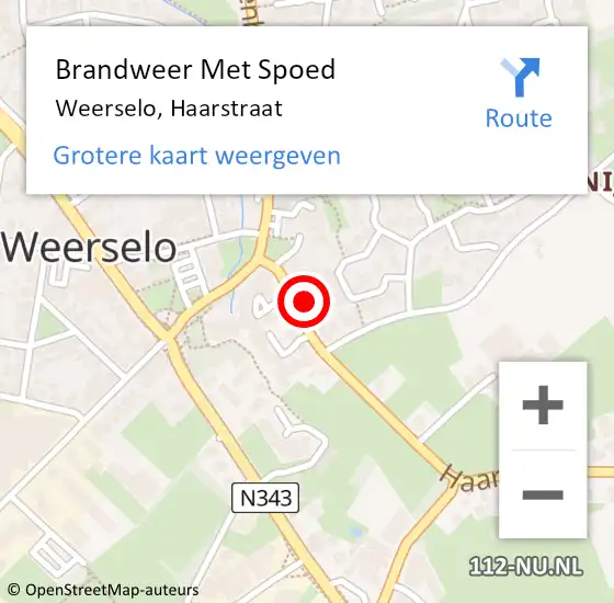 Locatie op kaart van de 112 melding: Brandweer Met Spoed Naar Weerselo, Haarstraat op 4 juli 2023 12:40