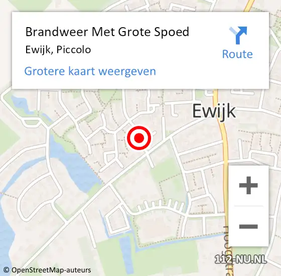 Locatie op kaart van de 112 melding: Brandweer Met Grote Spoed Naar Ewijk, Piccolo op 31 augustus 2014 12:17