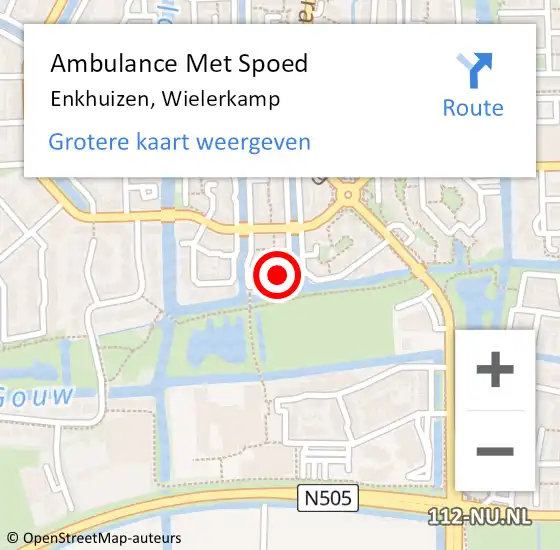 Locatie op kaart van de 112 melding: Ambulance Met Spoed Naar Enkhuizen, Wielerkamp op 31 augustus 2014 12:20