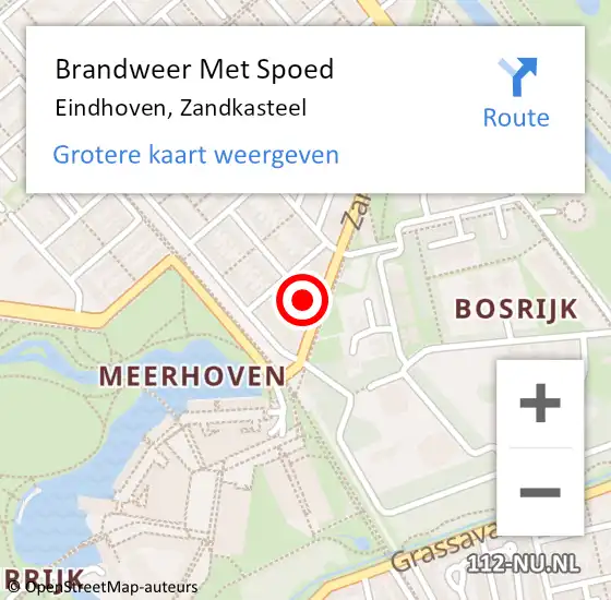 Locatie op kaart van de 112 melding: Brandweer Met Spoed Naar Eindhoven, Zandkasteel op 4 juli 2023 13:12