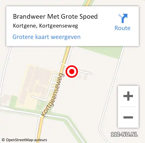 Locatie op kaart van de 112 melding: Brandweer Met Grote Spoed Naar Kortgene, Kortgeenseweg op 4 juli 2023 13:24