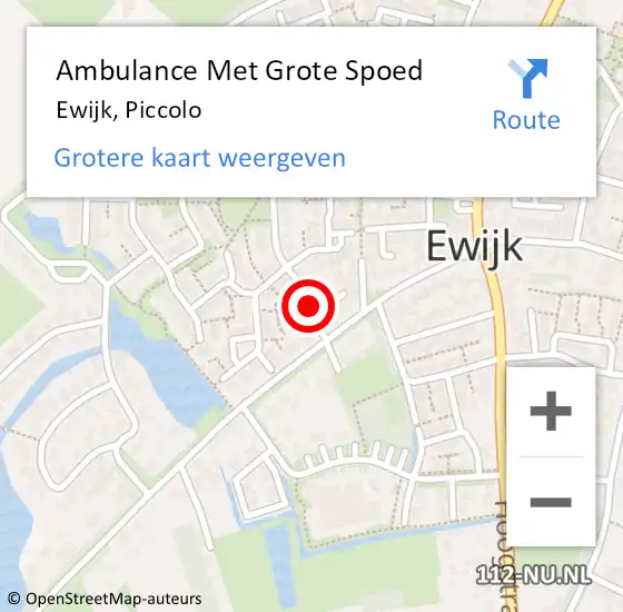 Locatie op kaart van de 112 melding: Ambulance Met Grote Spoed Naar Ewijk, Piccolo op 31 augustus 2014 12:20