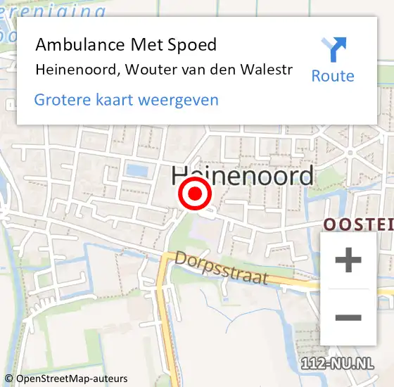 Locatie op kaart van de 112 melding: Ambulance Met Spoed Naar Heinenoord, Wouter van den Walestr op 4 juli 2023 13:34