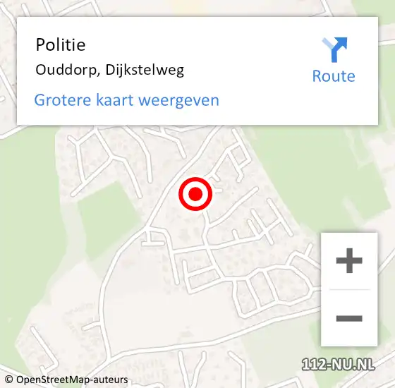Locatie op kaart van de 112 melding: Politie Ouddorp, Dijkstelweg op 4 juli 2023 13:42