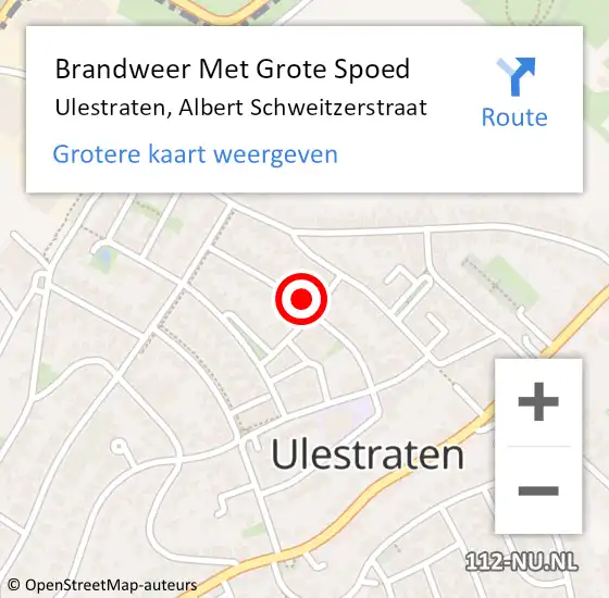 Locatie op kaart van de 112 melding: Brandweer Met Grote Spoed Naar Ulestraten, Albert Schweitzerstraat op 4 juli 2023 14:16