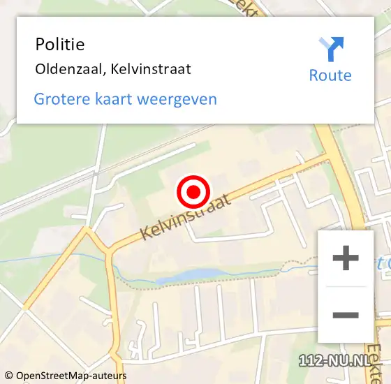 Locatie op kaart van de 112 melding: Politie Oldenzaal, Kelvinstraat op 4 juli 2023 15:34