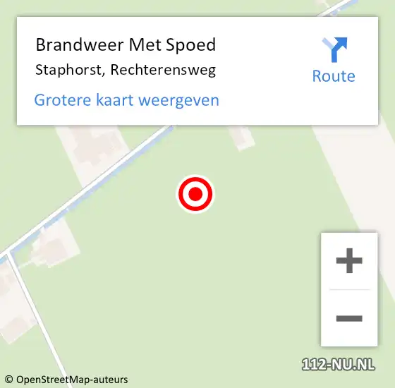 Locatie op kaart van de 112 melding: Brandweer Met Spoed Naar Staphorst, Rechterensweg op 4 juli 2023 15:53
