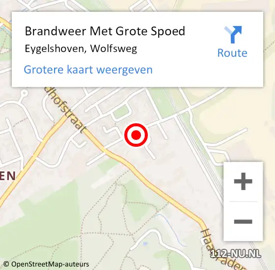 Locatie op kaart van de 112 melding: Brandweer Met Grote Spoed Naar Eygelshoven, Wolfsweg op 4 juli 2023 17:02