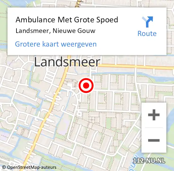 Locatie op kaart van de 112 melding: Ambulance Met Grote Spoed Naar Landsmeer, Nieuwe Gouw op 4 juli 2023 17:29