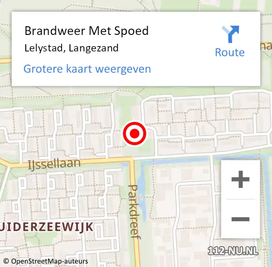 Locatie op kaart van de 112 melding: Brandweer Met Spoed Naar Lelystad, Langezand op 4 juli 2023 17:30