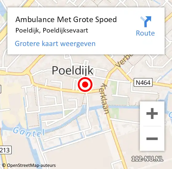 Locatie op kaart van de 112 melding: Ambulance Met Grote Spoed Naar Poeldijk, Poeldijksevaart op 4 juli 2023 20:49