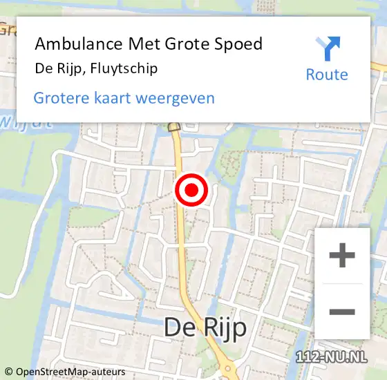 Locatie op kaart van de 112 melding: Ambulance Met Grote Spoed Naar De Rijp, Fluytschip op 4 juli 2023 21:24