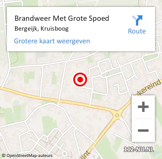 Locatie op kaart van de 112 melding: Brandweer Met Grote Spoed Naar Bergeijk, Kruisboog op 4 juli 2023 23:20