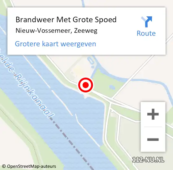 Locatie op kaart van de 112 melding: Brandweer Met Grote Spoed Naar Nieuw-Vossemeer, Zeeweg op 4 juli 2023 23:38