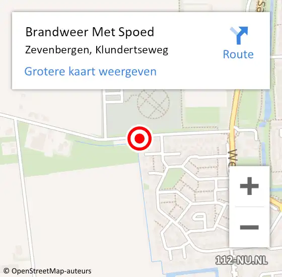 Locatie op kaart van de 112 melding: Brandweer Met Spoed Naar Zevenbergen, Klundertseweg op 4 juli 2023 23:43