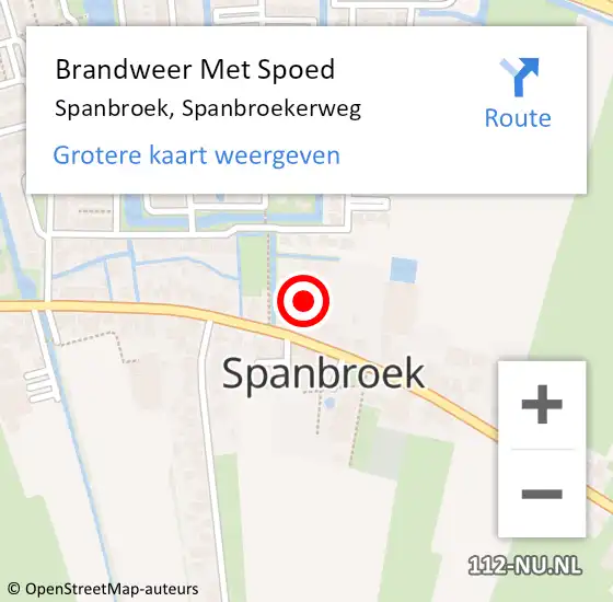 Locatie op kaart van de 112 melding: Brandweer Met Spoed Naar Spanbroek, Spanbroekerweg op 5 juli 2023 01:13