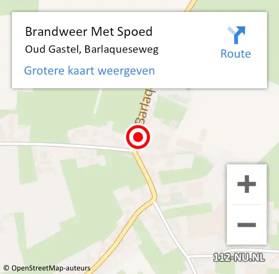 Locatie op kaart van de 112 melding: Brandweer Met Spoed Naar Oud Gastel, Barlaqueseweg op 5 juli 2023 03:12