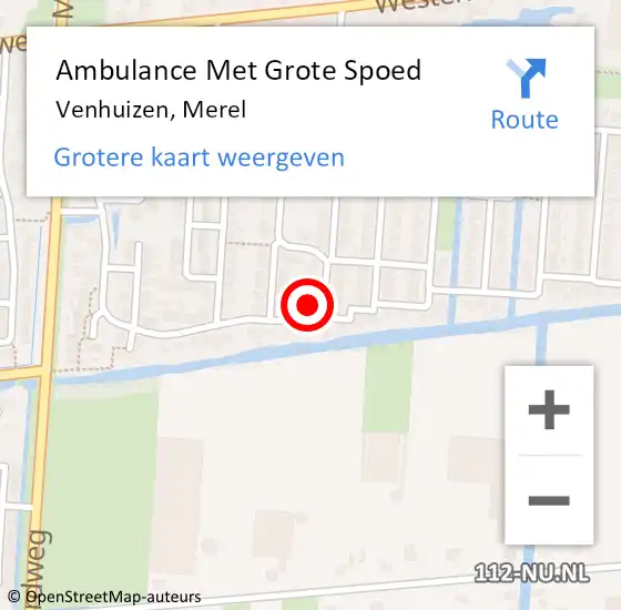 Locatie op kaart van de 112 melding: Ambulance Met Grote Spoed Naar Venhuizen, Merel op 5 juli 2023 04:36