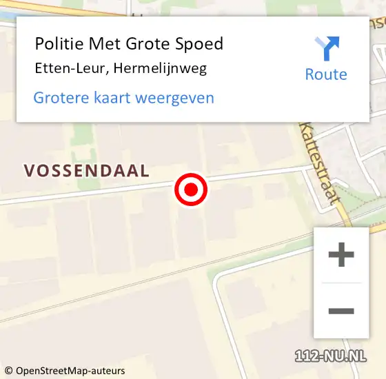 Locatie op kaart van de 112 melding: Politie Met Grote Spoed Naar Etten-Leur, Hermelijnweg op 5 juli 2023 05:08