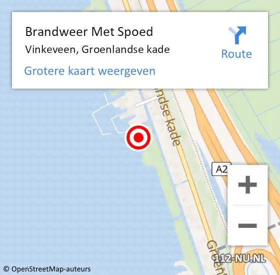 Locatie op kaart van de 112 melding: Brandweer Met Spoed Naar Vinkeveen, Groenlandse kade op 5 juli 2023 07:01