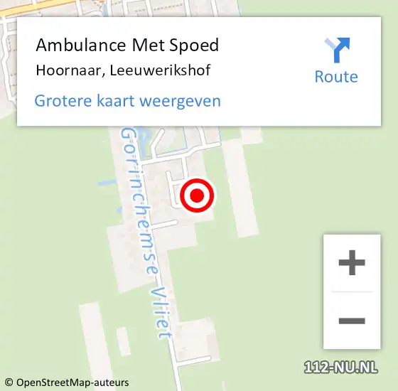 Locatie op kaart van de 112 melding: Ambulance Met Spoed Naar Hoornaar, Leeuwerikshof op 5 juli 2023 07:17