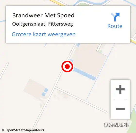 Locatie op kaart van de 112 melding: Brandweer Met Spoed Naar Ooltgensplaat, Fittersweg op 5 juli 2023 08:10