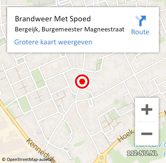 Locatie op kaart van de 112 melding: Brandweer Met Spoed Naar Bergeijk, Burgemeester Magneestraat op 5 juli 2023 08:24