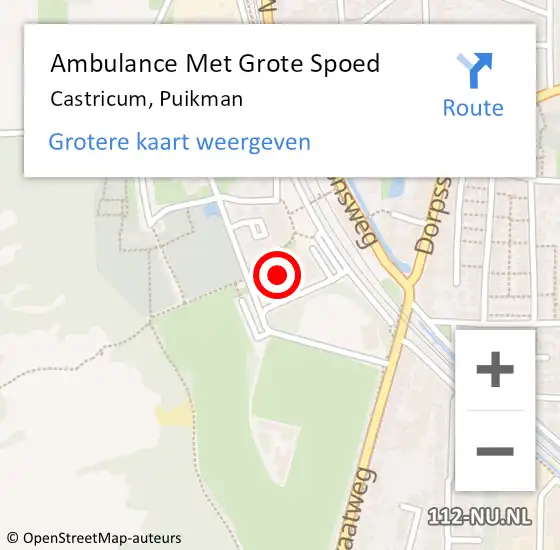 Locatie op kaart van de 112 melding: Ambulance Met Grote Spoed Naar Castricum, Puikman op 5 juli 2023 08:25