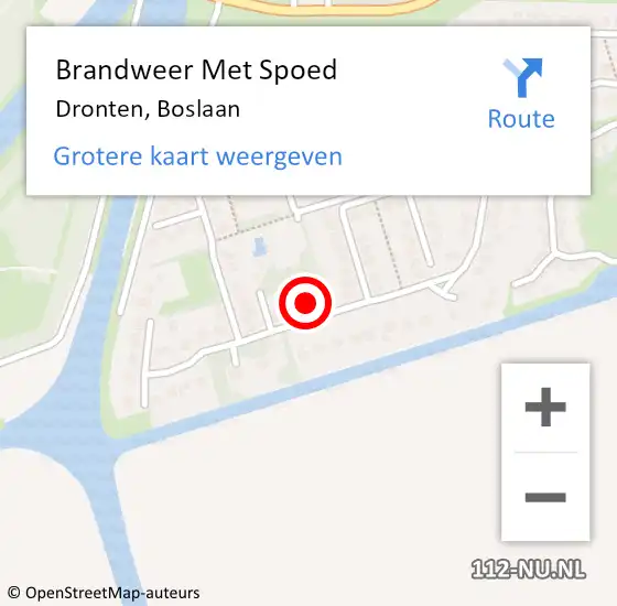 Locatie op kaart van de 112 melding: Brandweer Met Spoed Naar Dronten, Boslaan op 5 juli 2023 08:29