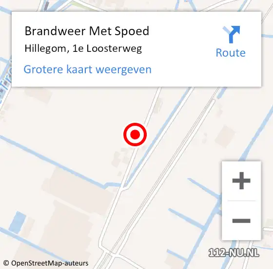 Locatie op kaart van de 112 melding: Brandweer Met Spoed Naar Hillegom, 1e Loosterweg op 5 juli 2023 09:07