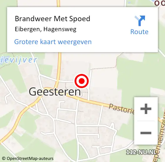 Locatie op kaart van de 112 melding: Brandweer Met Spoed Naar Eibergen, Hagensweg op 5 juli 2023 09:09