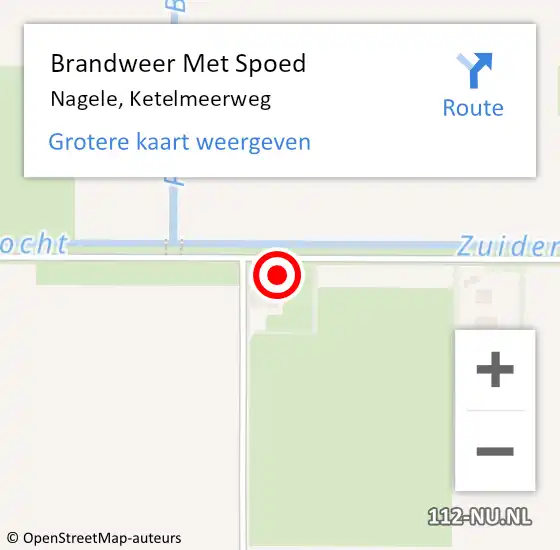 Locatie op kaart van de 112 melding: Brandweer Met Spoed Naar Nagele, Ketelmeerweg op 5 juli 2023 09:26