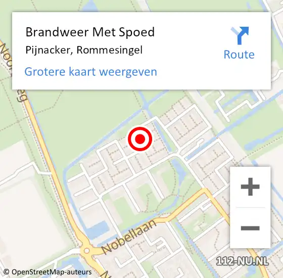 Locatie op kaart van de 112 melding: Brandweer Met Spoed Naar Pijnacker, Rommesingel op 5 juli 2023 09:40