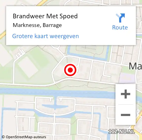 Locatie op kaart van de 112 melding: Brandweer Met Spoed Naar Marknesse, Barrage op 5 juli 2023 09:56