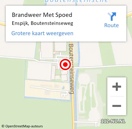 Locatie op kaart van de 112 melding: Brandweer Met Spoed Naar Enspijk, Boutensteinseweg op 5 juli 2023 10:02