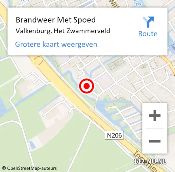 Locatie op kaart van de 112 melding: Brandweer Met Spoed Naar Valkenburg, Het Zwammerveld op 5 juli 2023 10:05